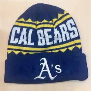 Cal Berkeley Bears & Oakland A’s Collaboration Blue & Yellow Beanie Hat